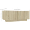 TV-taso LED-valoilla Sonoma-tammi 260x35x40 cm