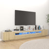 TV-taso LED-valoilla Sonoma-tammi 260x35x40 cm