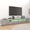 TV-taso LED-valoilla betoninharmaa 260x35x40 cm