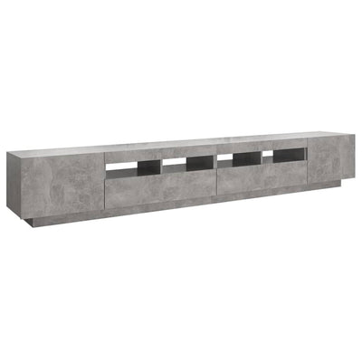 TV-taso LED-valoilla betoninharmaa 260x35x40 cm