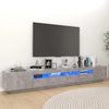 TV-taso LED-valoilla betoninharmaa 260x35x40 cm