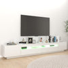 TV-taso LED-valoilla korkeakiilto valkoinen 260x35x40 cm