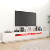 TV-taso LED-valoilla korkeakiilto valkoinen 260x35x40 cm