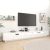 TV-taso LED-valoilla valkoinen 300x35x40 cm