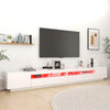 TV-taso LED-valoilla valkoinen 300x35x40 cm
