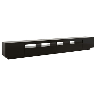 TV-taso LED-valoilla musta 300x35x40 cm