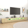 TV-taso LED-valoilla Sonoma-tammi 300x35x40 cm
