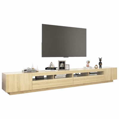 TV-taso LED-valoilla Sonoma-tammi 300x35x40 cm