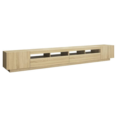 TV-taso LED-valoilla Sonoma-tammi 300x35x40 cm