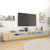 TV-taso LED-valoilla Sonoma-tammi 300x35x40 cm