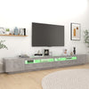 TV-taso LED-valoilla betoninharmaa 300x35x40 cm