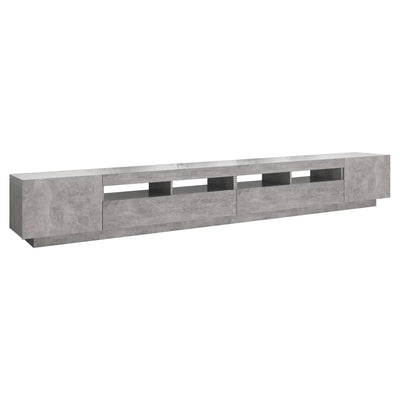 TV-taso LED-valoilla betoninharmaa 300x35x40 cm