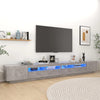 TV-taso LED-valoilla betoninharmaa 300x35x40 cm