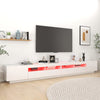 TV-taso LED-valoilla korkeakiilto valkoinen 300x35x40 cm