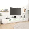 TV-taso LED-valoilla korkeakiilto valkoinen 300x35x40 cm
