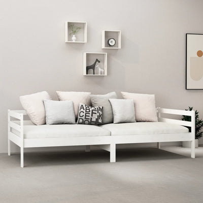 Päivävuode valkoinen täysi mänty 90x200 cm