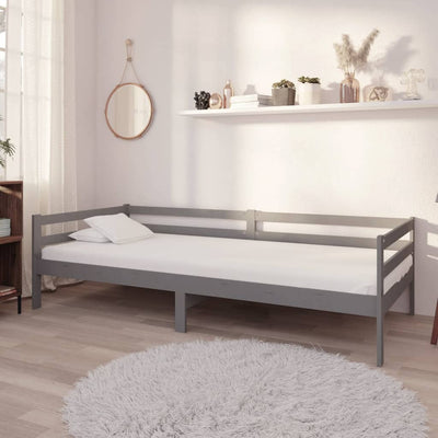 Päivävuode harmaa täysi mänty 90x200 cm