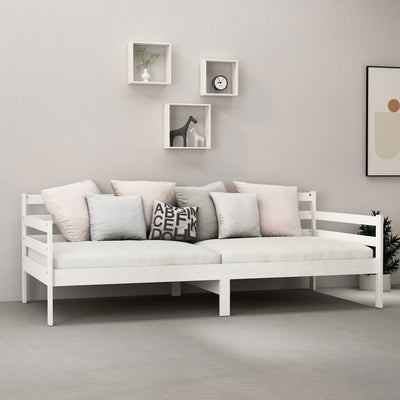 Päivävuode valkoinen täysi mänty 90x200 cm