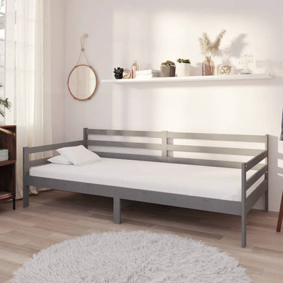 Päivävuode harmaa täysi mänty 90x200 cm
