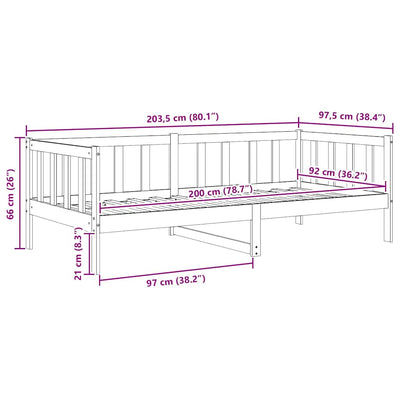 Sohvasänky Maxwell 90x200cm (mänty)