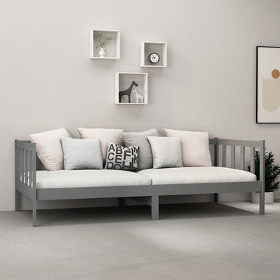 Päivävuode harmaa täysi mänty 90x200 cm