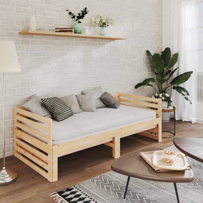 Päivävuode ulosvedettävä täysi mänty 2x (90x200) cm