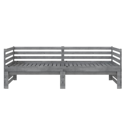 Päivävuode ulosvedettävä harmaa täysi mänty 2x (90x200) cm