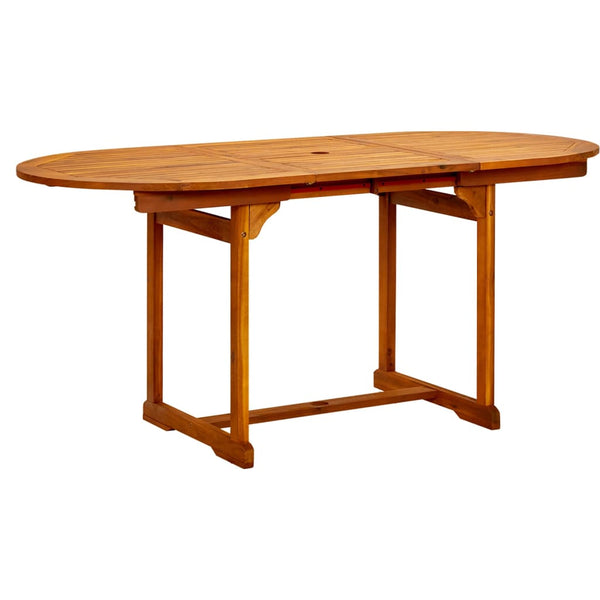 Hasrof puutarharuokapöytä (120-170)x80x75cm, akaasiapuu