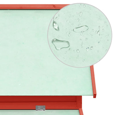 Punainen ja valkoinen kanakoppi Balaziu 150x96x110cm (kuusi)