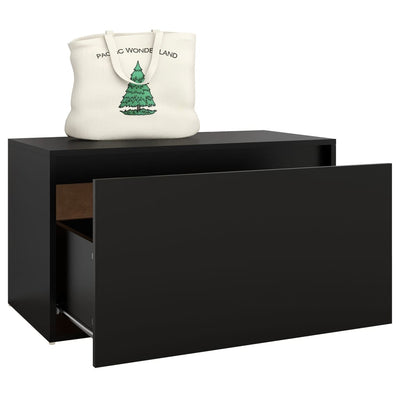 Musta eteisen penkki Sextilia 80x40x45cm (puinen)