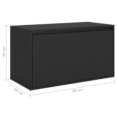 Eteisen penkki 80x40x45 cm musta tekninen puu