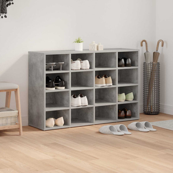 Kenkäkaappi 103 x 30 x 67 cm Tekninen puu Betoninharmaa