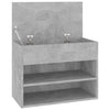 Kenkien säilytyspenkki betoninharmaa 60x30x45 cm tekninen puu