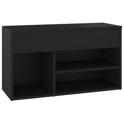 Kenkien säilytyspenkki musta 80x30x45 cm tekninen puu