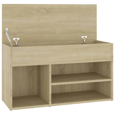 Kenkien säilytyspenkki Sonoma-tammi 80x30x45 cm tekninen puu