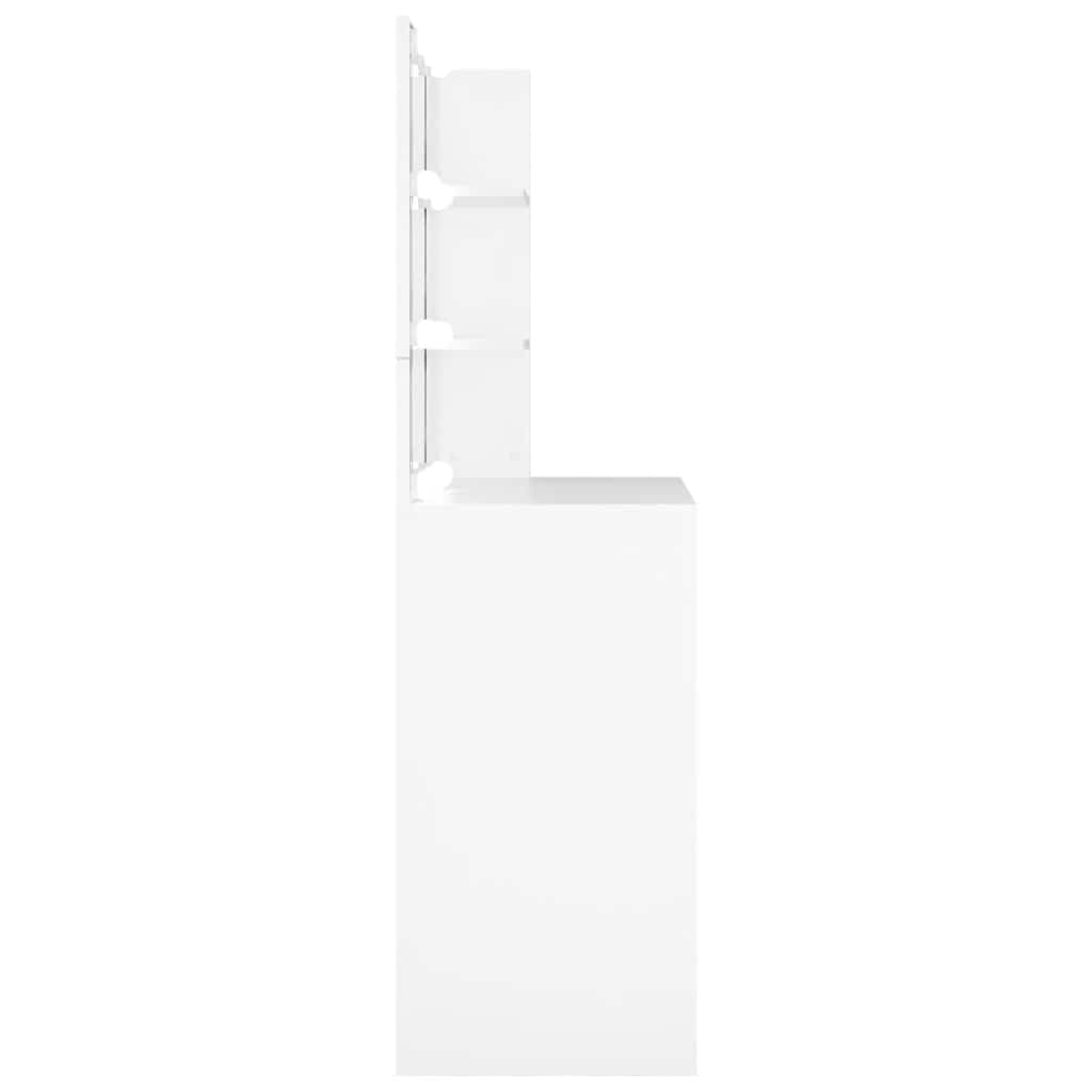 Peilipöytä Flintoaca LED-valoilla valkoinen 74,5x40x141cm