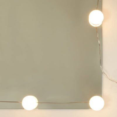 Peilipöytä LED-valoilla musta 74,5x40x141 cm