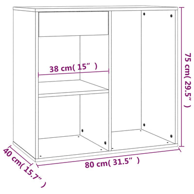 Kosmetiikkakaappi musta 80x40x75 cm tekninen puu