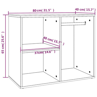 Kosmetiikkakaappi musta 80x40x65 cm tekninen puu