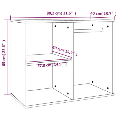 Kosmetiikkakaappi betoninharmaa 80x40x65 cm tekninen puu