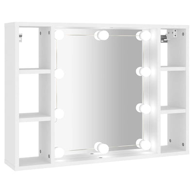 Valkoinen peilikaappi led-valoilla Sergie 76x15x55cm