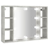 Betoninharmaa peilikaappi led-valoilla Sergie 76x15x55cm