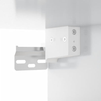 Peilikaappi LED-valoilla korkeakiilto valkoinen 91x15x76,5 cm