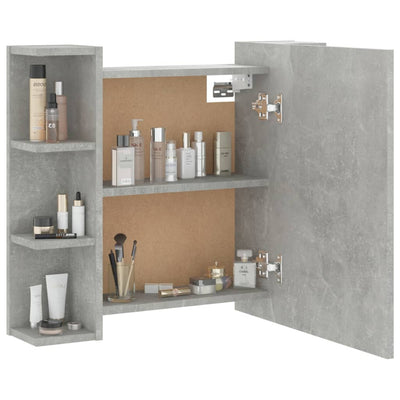 Peilikaappi LED-valoilla betoninharmaa 70x16,5x60 cm