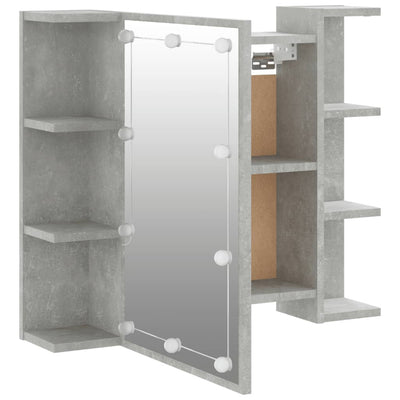 Peilikaappi LED-valoilla betoninharmaa 70x16,5x60 cm