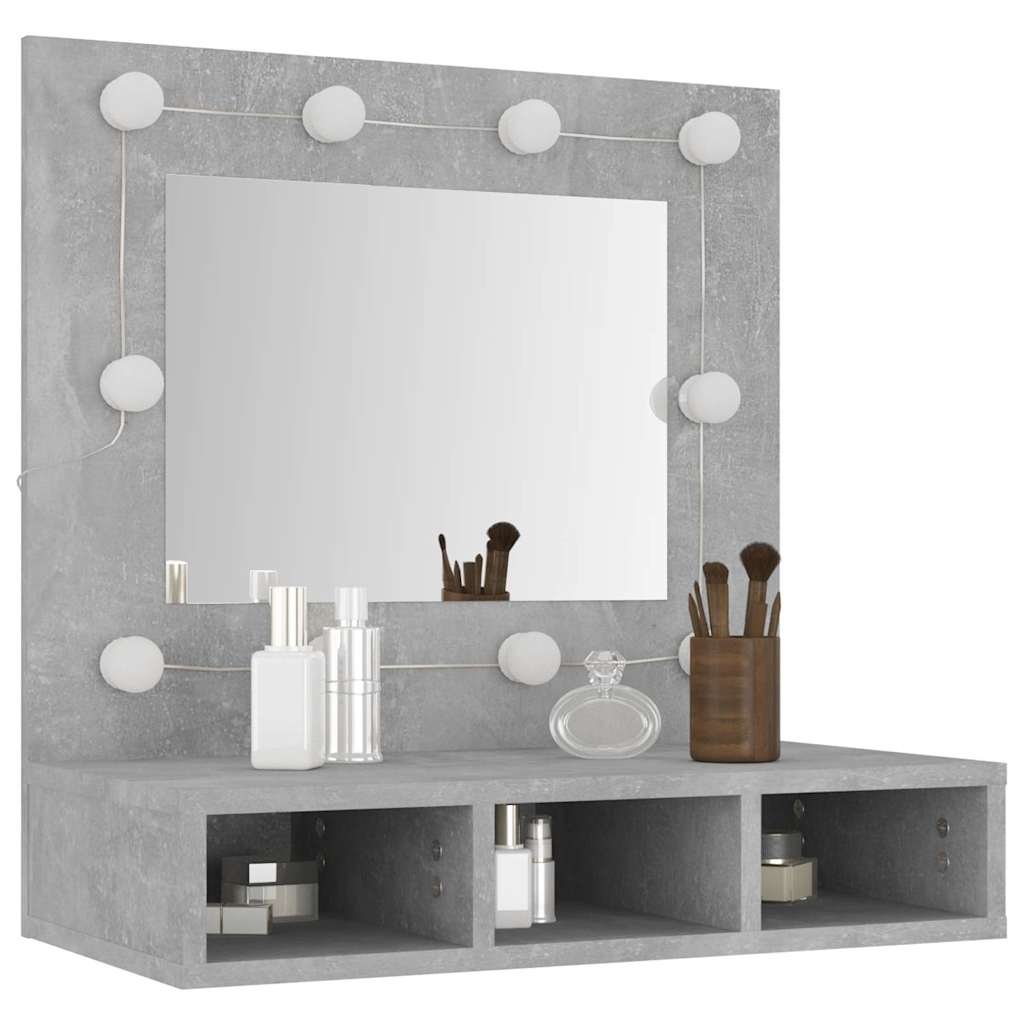 Betoninharmaa peilikaappi led-valoilla Bliznicov 60x31,5x62cm