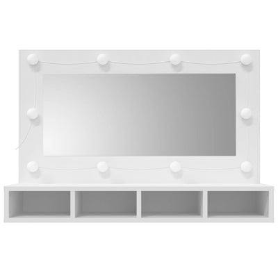 Peilikaappi LED-valoilla valkoinen 90x31,5x62 cm
