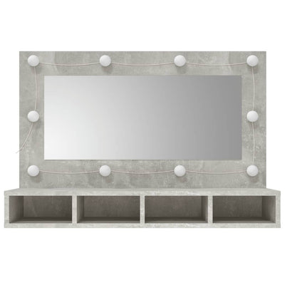 Peilikaappi LED-valoilla betoninharmaa 90x31,5x62 cm