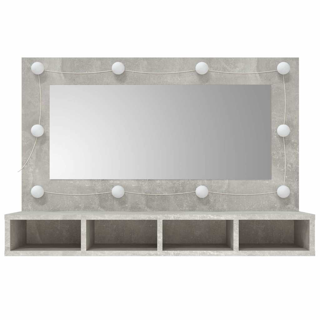 Betoninharmaa peilikaappi led-valoilla Mariusiana 90x31,5x62cm