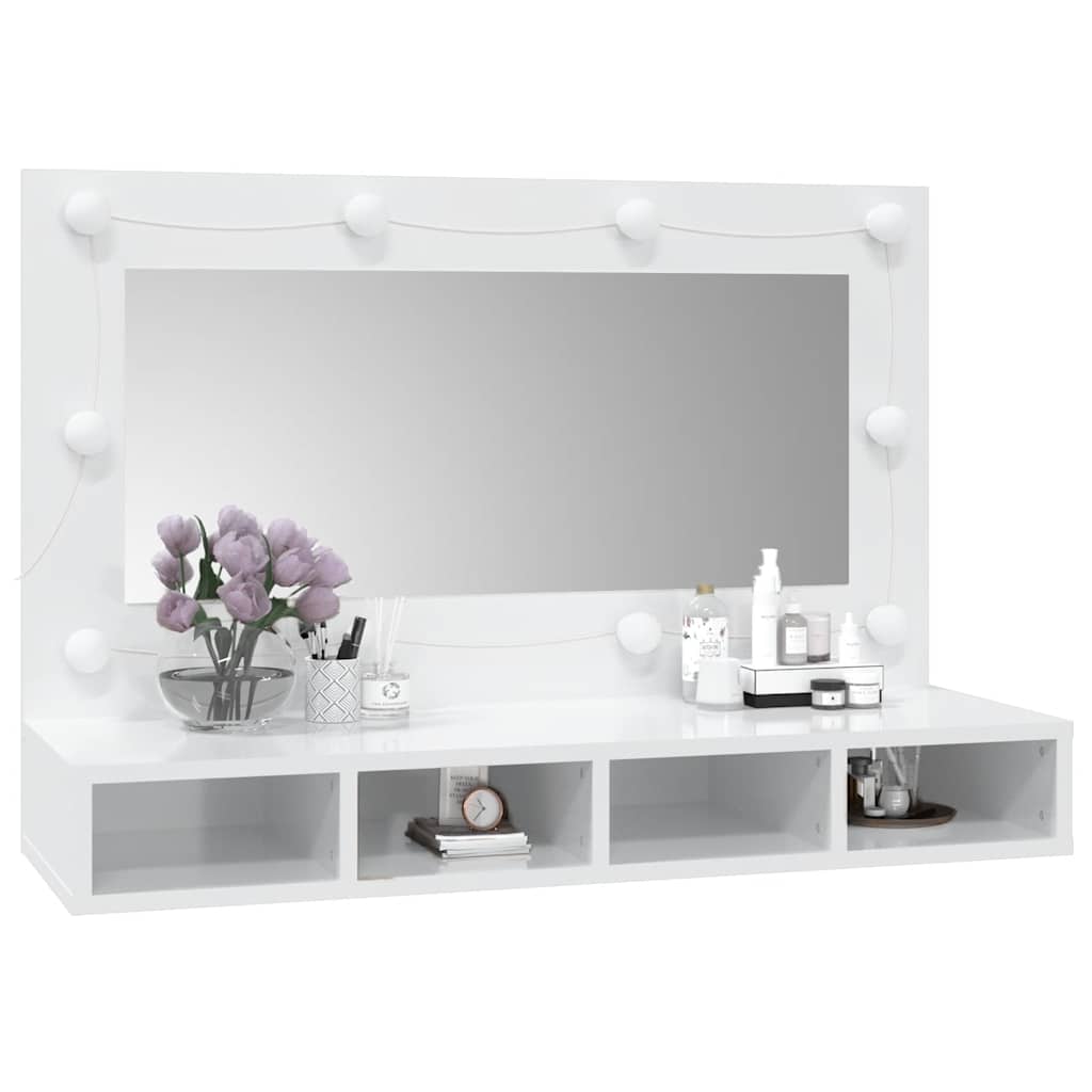 Mariusiana peilikaappi led-valoilla valkoisena 90x31,5x62cm